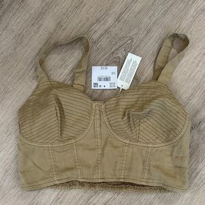 American Eagle Outfitters Tan Crop Top